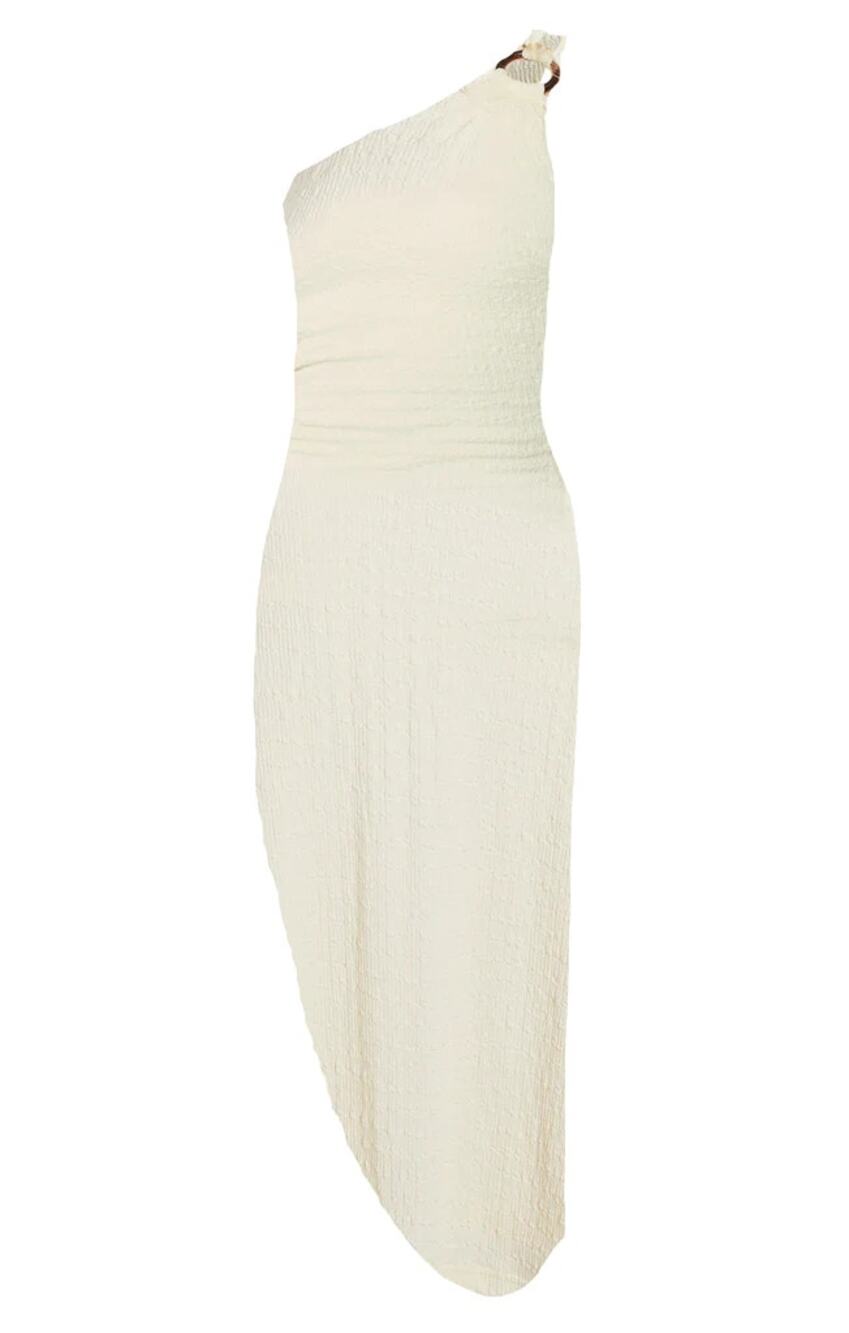 NWT LIKELY Harley One-Shoulder Asymmetric Dress Sleeveless CREAM Size 8
